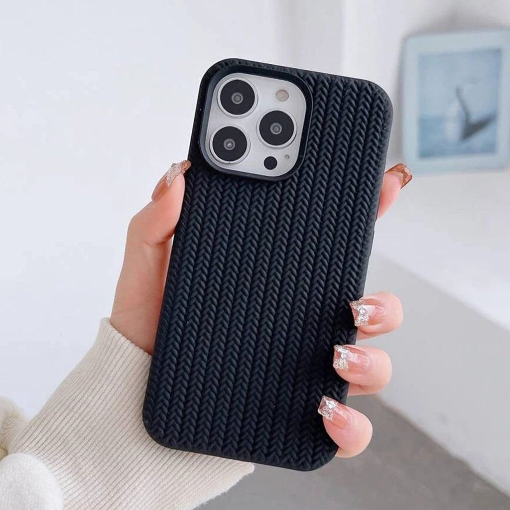 Zyntra™ Premium Braided Weave Pattern Soft Silicone Case for iPhone
