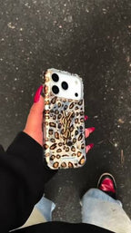 Zyntra™ YSL Style Luxury Gold Monogram Leopard Print Case for iPhone