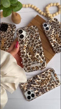 Zyntra™ YSL Style Luxury Gold Monogram Leopard Print Case for iPhone