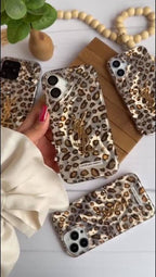 Zyntra™ YSL Style Luxury Gold Monogram Leopard Print Case for iPhone