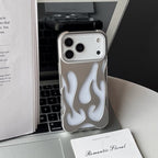Zyntra™ Cyberpunk 3D Electroplated Metallic Flame Clear Case for iPhone