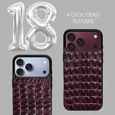 Zyntra™ Luxury Glossy Crocodile Texture Leather Case for iPhone