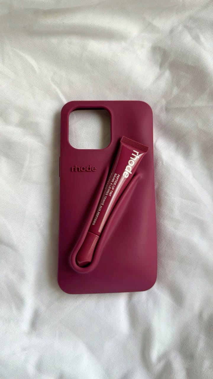 Zyntra™ Rhode Style Silicone Lip Tint Holder Phone Case for iPhone