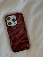 Zyntra™ Luxury Glossy Cherry Red Water Ripple Case for iPhone