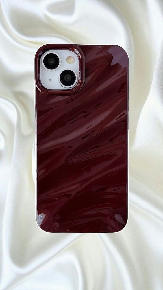 Zyntra™ Luxury Glossy Cherry Red Water Ripple Case for iPhone