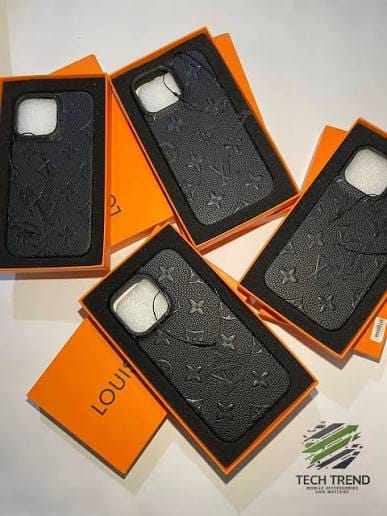 Zyntra™ Luxury LV Monogram Embossed Leather Case with Charm for iPhone