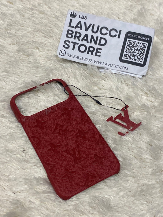 Zyntra™ Luxury LV Monogram Embossed Leather Case with Charm for iPhone